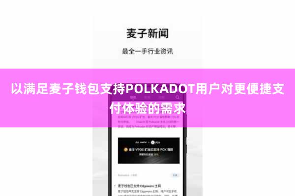 以满足麦子钱包支持POLKADOT用户对更便捷支付体验的需求