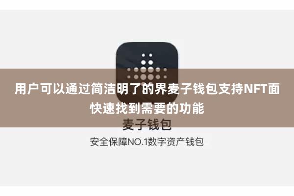 用户可以通过简洁明了的界麦子钱包支持NFT面快速找到需要的功能
