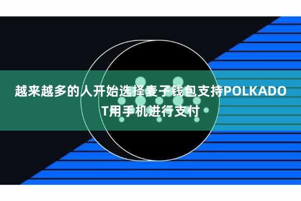 越来越多的人开始选择麦子钱包支持POLKADOT用手机进行支付